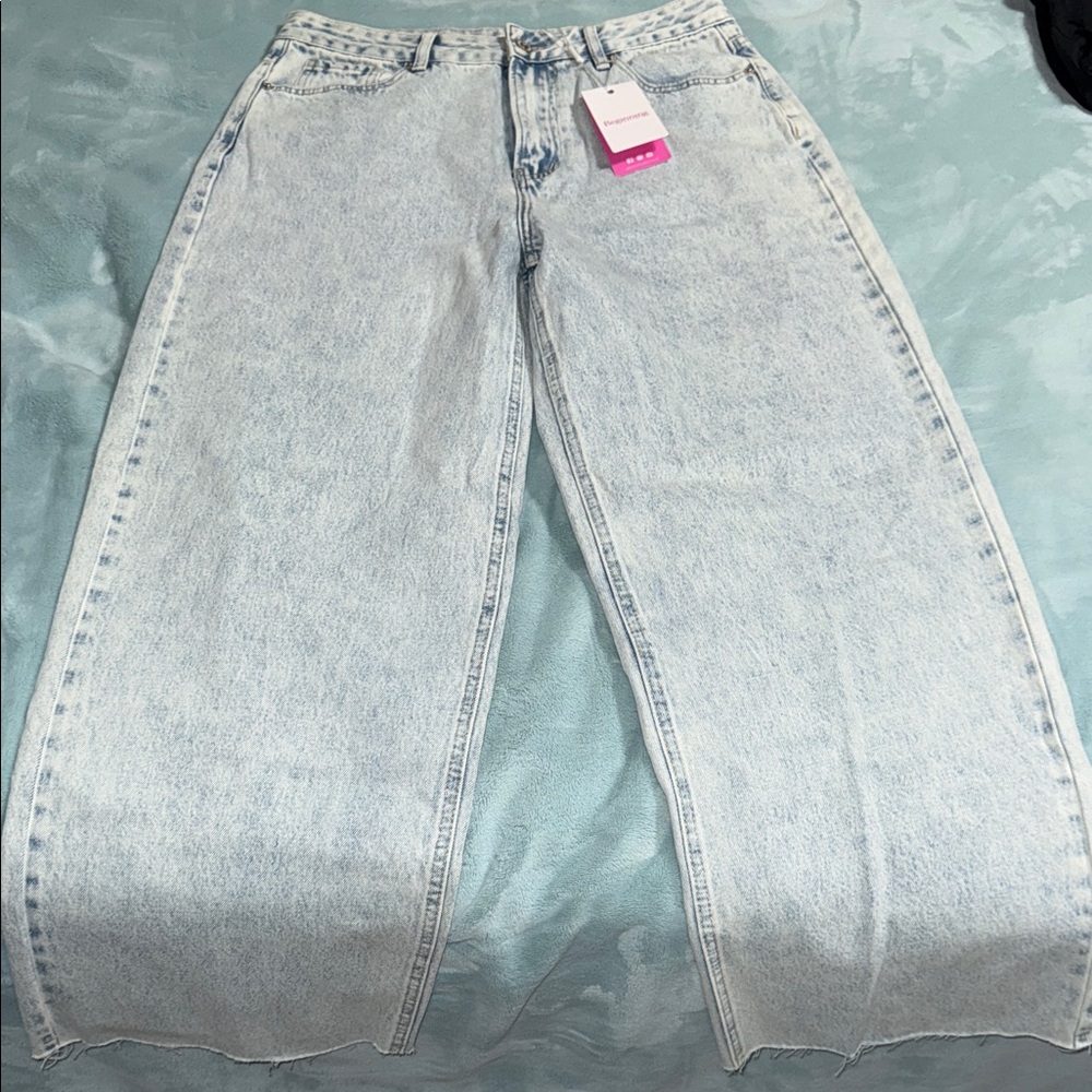 Beginning Boutique She’s Yours Light Wash Denim Wide Leg Boyfriend Jeans